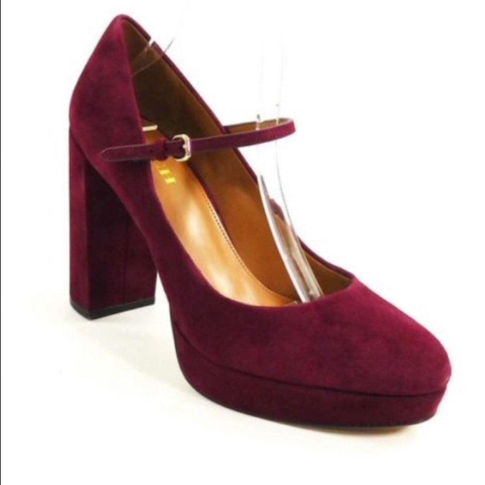 Coach Goldie Pumps Mary Jane burgundy Wine Suede